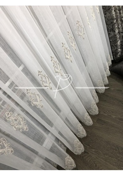 Tül Perde 32127 Nolu Desen Kadife Işleme Tül Perde Çok Renkli Tül Perde 32127 Nolu Desen Kadife Işleme Tül Perde Çok Renkli