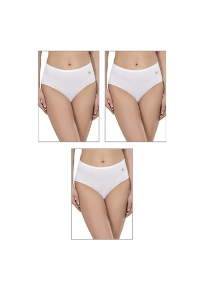 Özkan Underwear Özkan 23922 3'lü Paket Kadın Pamuklu Modal Esnek Yumuşak Yüksek Bel Bato Külot Beyaz