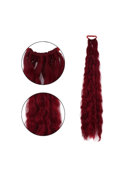 Lastik Tokalı At Kuyruğu Kabarık Afro Dalgalı / Kızıl - Mıex-718167 Çok Renkli