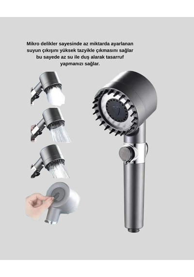 Masajlı Yüksek Basınçlı Duş Başlığı Su Tasarruflu Sarı