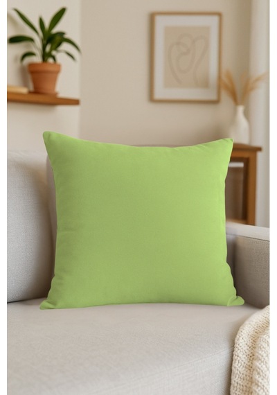 Luna Serisi Kadife Dokulu Kırlent Kılıfı 45 X 45 Cm - Çağla Çağla Yeşili