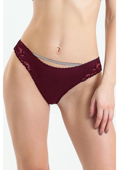 Magic Form 475 Kadın Arkası Dantel Taşlı Külot-bordo Bordo