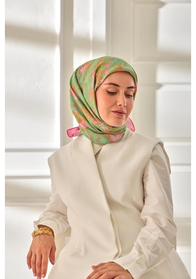 Silk Home Velora Eşarp 161001-28 Pembe, Su Yeşili, Turuncu, Gri