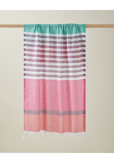 Zazzy Rejenere Çizgili Peştamal 80x150 Cm Pembe-mor-yeşil