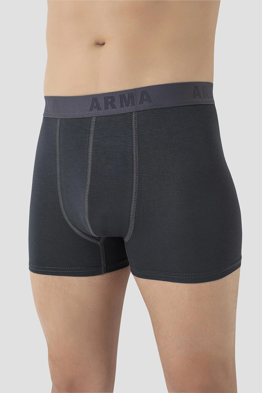 Arma Yıldız Erkek Füme Büyük Beden Boxer Pamuklu Likralı 10'lu Paket Füme