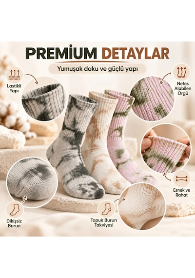 Womanandkids Wak Unisex Batik Desenli Çorap 3'lü Set Pamuklu Uzun Soket Dikişsiz Nefes Alan Günlük Spor Konfor Çorabı Çok Renkli Womanandkids Wak Unisex Batik Desenli Çorap 3'lü Set Pamuklu Uzun Soket Dikişsiz Nefes Alan Günlük Spor Konfor Çorabı Çok Renkli