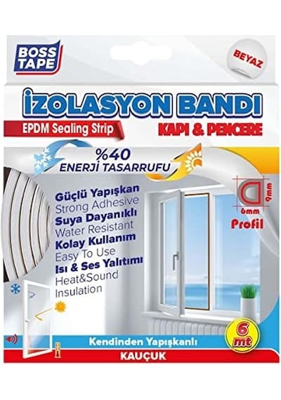 Boss Kapı Pencere İzolasyon Fitili Bandı Beyaz 2x3mt