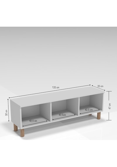 Bohem Tarz 135cm 3 Kapaklı Mdf Kapak Tv Ünitesi Kahverengi