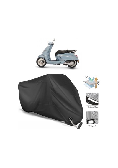 Peugeot Django 150 Motor Branda (Bağlantı, Kilit Uyumlu)-Siyah (457273200)