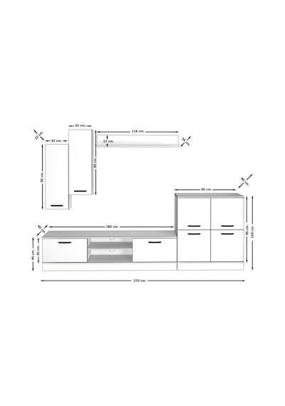 Decoraktiv Eko 6b Slm Dvd Tv Ünitesi Tv Sehpası Beyaz