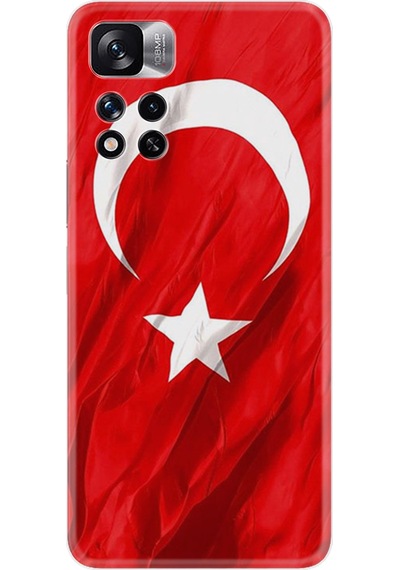 Xiaomi Redmi Note 11 Pro Kılıf Resimli Desenli Baskılı Silikon Şanlı Türk Bayrağı 4 1401