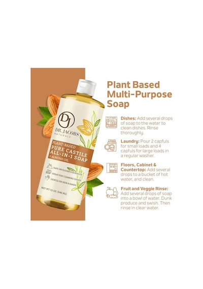 Dr. Jacobs Naturals Badem Özlü Çok Amaçlı Bitkisel Kastil Sabun 946ml