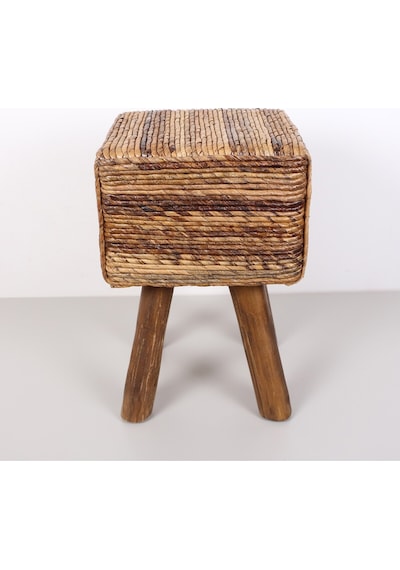 Abaka Kare Puf & Stools-doğal Teak Gövde 33x44x50 Cm Bej