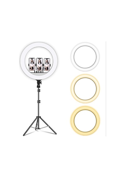 Döküm Ayaklı Profesyonel Kuaför Makyaj Çekimleri 21 Inç 65w 560led Kumandalı Ring Lıght Çekim Işığı