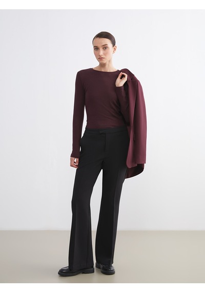 Lcw Everyday Bordo Bisiklet Yaka Kadın Body