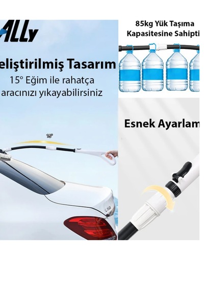 Mefa Ös Teleskopik Mikrofiber Araba Yıkama Fırçası Uzun Saplı Fır