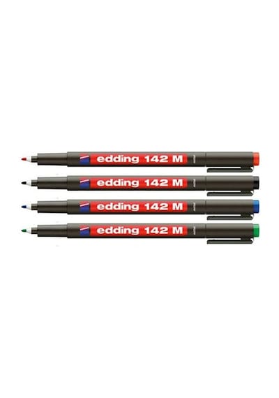 Edding 142 M Permanent Kalem Cam Asetat Cd Kalemi 4 Renk Çok Renkli