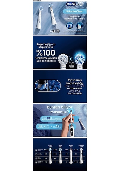 Oral B Io Clean 2'li Diş Fırçası Yedek Başlık Siyah