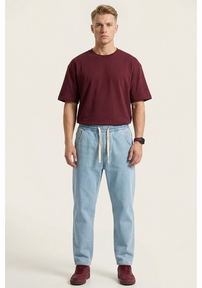 Erkek Rahat Kesim Baggy Jean Pantolon 30073 - Mavi