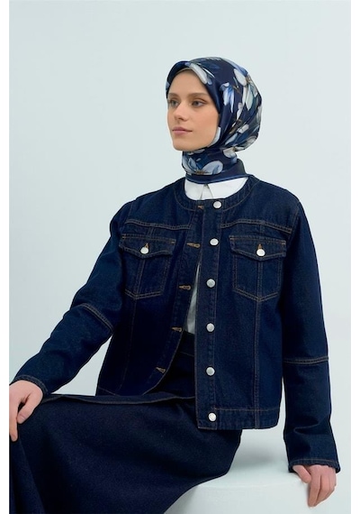 Armine İpek Eşarp 2026 Yaz - 9524-06 Lacivert Sura