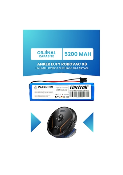 Anker Eufy Robovac X8 Batarya 5200mah Pil Robot Süpürge Batarya