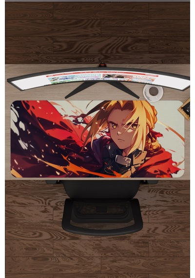 Fullmetal Alchemist Anime V2 - 90x40 Xxl Gaming Kauçuk Kaymaz Taban Mouse Pad Fare Altlığı