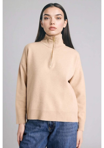 Defacto Oversıze Polo Yaka Kazak H2329ax26spbg474 Bej-bg474
