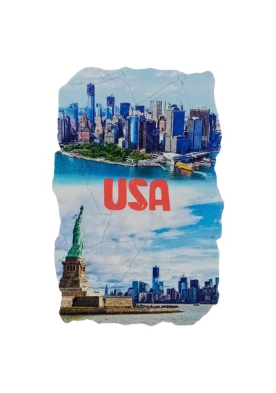 Amerika Birleşik Devletleri Temalı Fresco Magnet Çok Renkli