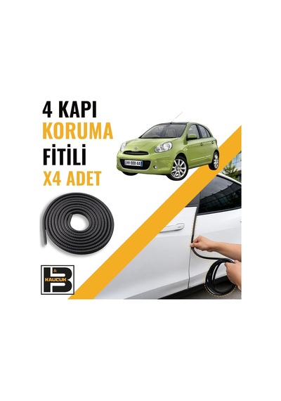 Nissan Micra 2011-2017 Kapı Koruma Fitili-4 Kapı-siyah-bm2324
