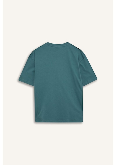 DeFacto Erkek Çocuk Oversize Geniş Kalıp Bisiklet Yaka Basic Düz Kısa Kollu Tişört B5927A825SMGN469