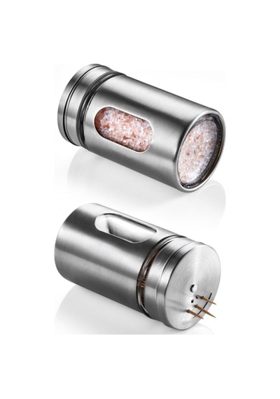 2'li Metal Kaplamalı Cam Tuz-biber-baharat Kabı Bh-1333 Cam Gri Diğer