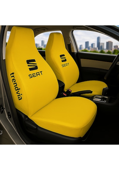 Seat Uyumlu Ön Arka Koltuk Kılıfı Penye Servis Tipi Oto Koltuk Koruma Seti Sarı