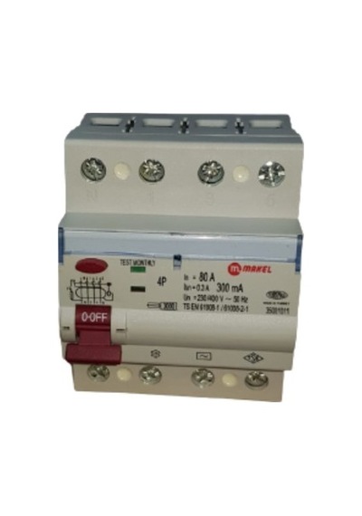 Makel 4X80A 300Ma Kaçak Akım Rölesi