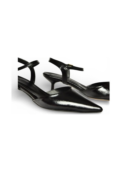 Fox Shoes Y480259860 Siyah Rustik Mini İnce Topuklu Sivri Burun Kadın Ayakkabı Siyah