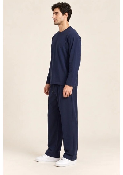 Cool Tarz Erkek Oyşo Kumaş Oversize Uzun Kollu Bisiklet Yaka Yırtmaçlı Tişört Lacivert Lacivert Cool Tarz Erkek Oyşo Kumaş Oversize Uzun Kollu Bisiklet Yaka Yırtmaçlı Tişört Lacivert Lacivert