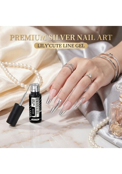 Lily Cute Metalik Nail Art Çizim Ojesi Sılver 56567