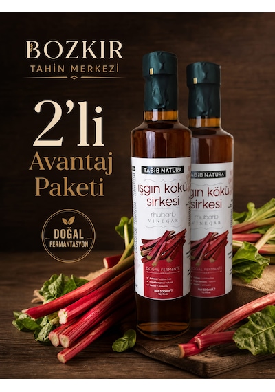 Bozkır Tahin Merkezi Işkın Kökü Sirkesi Doğal Fermantasyon 500 Ml 2 Adet Katkısız&glutensiz