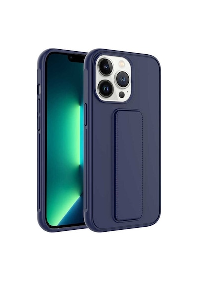 Apple Uyumlu iPhone 14 Pro Max Kılıf Zore Qstand Kapak Lacivert
