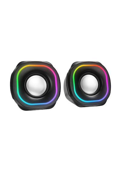 Mikado Md-180 2.0 3w 2 Siyah Rgb Aydınlatmalı Usb + 3.5mm Usb 5v Speaker Hoparlör