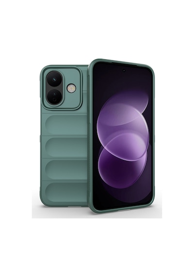 Redmi Note 17 Pro Kılıf Esnek Tpu Oyuklu Arka Yüzey Tasarımlı Etnik Silikon Kapak Koyu Yeşil