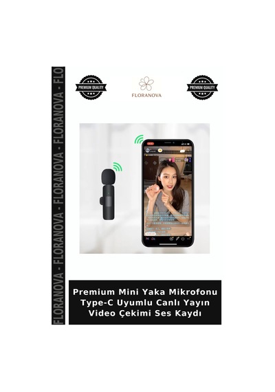 Premium Mini Yaka Mikrofonu Type-c Uyumlu Canlı Yayın Video Çekimi Ses Kaydı