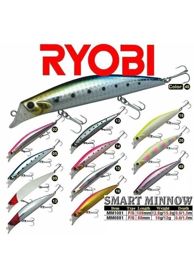 Ryobi Trapper Smart Minnow 108f 108mm 12.8gr Suni Yem