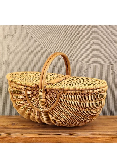 Diğer Bohem Large Boy Piknik Sepeti, Brunch Sepeti, Dekoratif Sepet, Iskandinav, Modern, Rattan Diğer