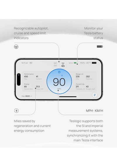 Tesla Model Y Ve Model 3 İle Uyumlu Teslogic Verici Standart