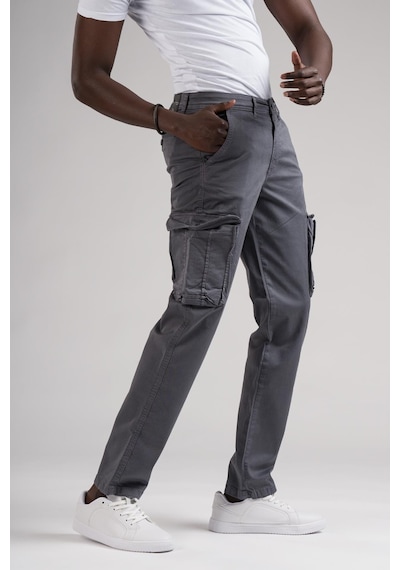 Fbı Jeans Mevsimlik Kanvas Kumaş Regular Fit Boru Paça Kargo Pantolon 001