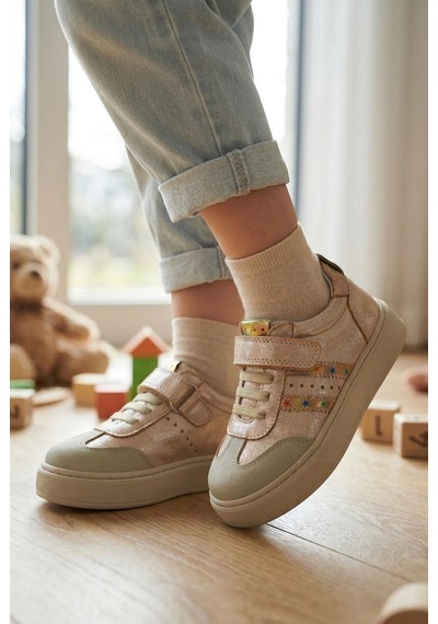 Tuğba Ortopedi 279 Çocuk Okul Öncesi Deri Sneaker Pudra