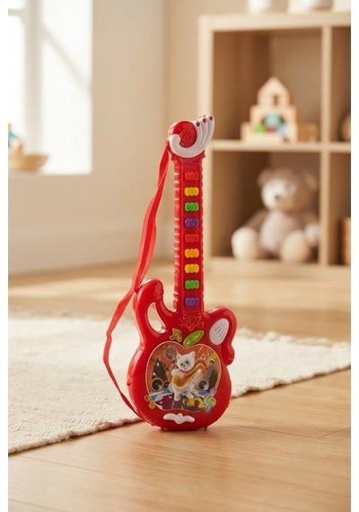 Minik Müzisyenler İçin Işıklı Ritim Ve Melodi Bir Arada Eğitici Ve Eğlenceli Oyuncak Gitar