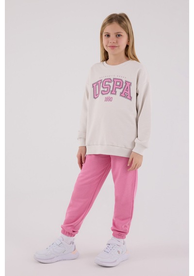 U.S. Polo Assn. U.s. Polo Assn Kız Çocuk Beyaz Eşofman Takımı Us2312-c-v1 KREM