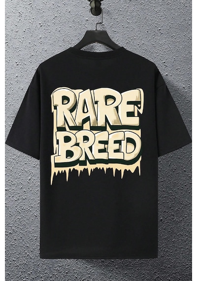 Unisex Rare Breed Baskılı Tasarım Tshirt Siyah