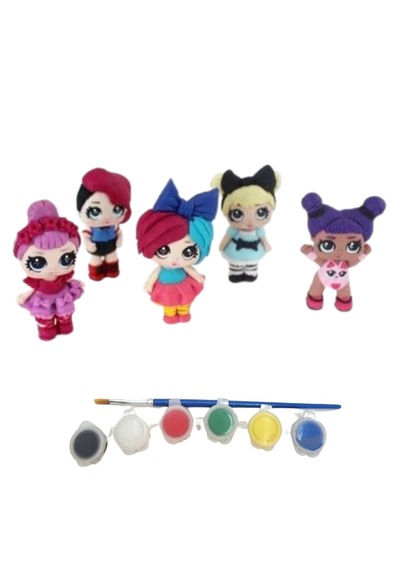 Eğitici Etkinlik 5'li Set 2 Boyutlu 8 Cm 5 Adet Stone Painting Lola Bebek